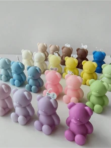 迷你熊创意香薰蜡烛 清新空气 提升居家氛围拍照环境道具 生日礼物 (9种款式可选) 橙子、桃子、白茶、薰衣草 - 多色 - 查看 6