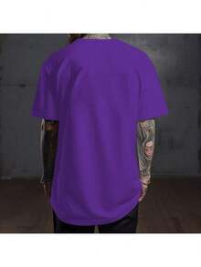 Shirt Printed T-Shirt Novelty  Thick Fabric - Màu tím - Xem 2
