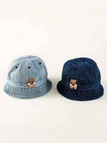 1pc Spring & Autumn Unisex Baby Bucket Hat, Simple & Fashionable Infant Cap - 1PC - View 2