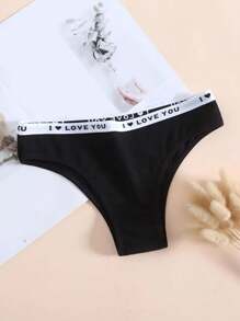6pcs Women/Girls Letter Printed Soft Breathable Panties, Minimalist Underwear For Students