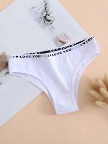 6pcs Women/Girls Letter Printed Soft Breathable Panties, Minimalist Underwear For Students