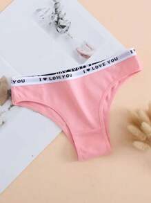 6pcs Women/Girls Letter Printed Soft Breathable Panties, Minimalist Underwear For Students