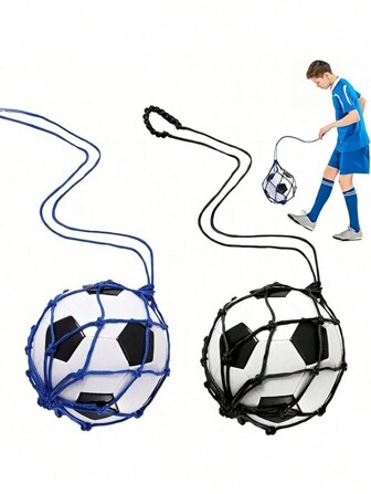 1pc Football Training Net, Ball Kicking Practice Device, Elastic Rebounder Bag, Football Rebounder Trainer