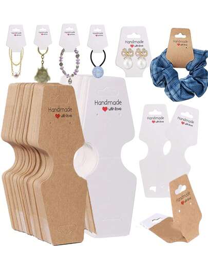 10/50/100pcs Self-Adhesive Jewelry Display Cards For Bracelets And Necklaces