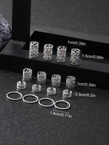 80pcs Women Silver Color Hair Braiding Rings For Dreads And Braids For Back To School Boho Hair Clips