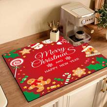1 Tấm Thảm Quầy Cà Phê In Họa Tiết Giáng Sinh, Thảm Thoát Nước, Thảm Thoát Nước Máy Pha Cà Phê Silicon, Thảm Thoát Nước Cao Su Mềm, Chống Trơn Trượt, Thảm Sấy Bát Đĩa Bền Siêu Thấm, Cho Mặt Bàn Nhà Hàng, Bàn Bếp, Trang Trí Bàn Ăn Trong Sân, Đồ Dùng Nhà Bếp Gia Đình, Trang Trí Máy Tính Để Bàn Giáng Sinh Chiếu - Nhiều màu - Xem 11