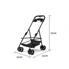 Carriola Plegable Para Perro Gato Mascotas Transportadora - Azul Marino - Ver 6
