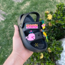 Babuche Sandal Girl Modinha Infantil Papete Calce Easy Comfortable EVA - 黑色 - 查看 3