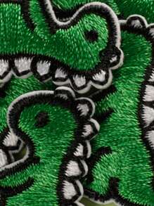 5 Multi-Color Small Dinosaur Pattern DIY Cloth Stickers, Cute Cartoon Style Polyester Ironing, Sewing Patches Suitable For Clothes, Bags, Shoes, Hats, Home Decoration Stickers - Multicolor - View 3