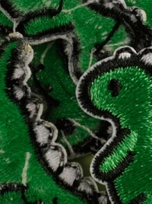 5 Multi-Color Small Dinosaur Pattern DIY Cloth Stickers, Cute Cartoon Style Polyester Ironing, Sewing Patches Suitable For Clothes, Bags, Shoes, Hats, Home Decoration Stickers - Multicolor - View 2