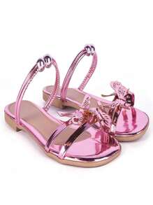 Women Flat Sandals - 乾枯玫瑰色 - 查看 1
