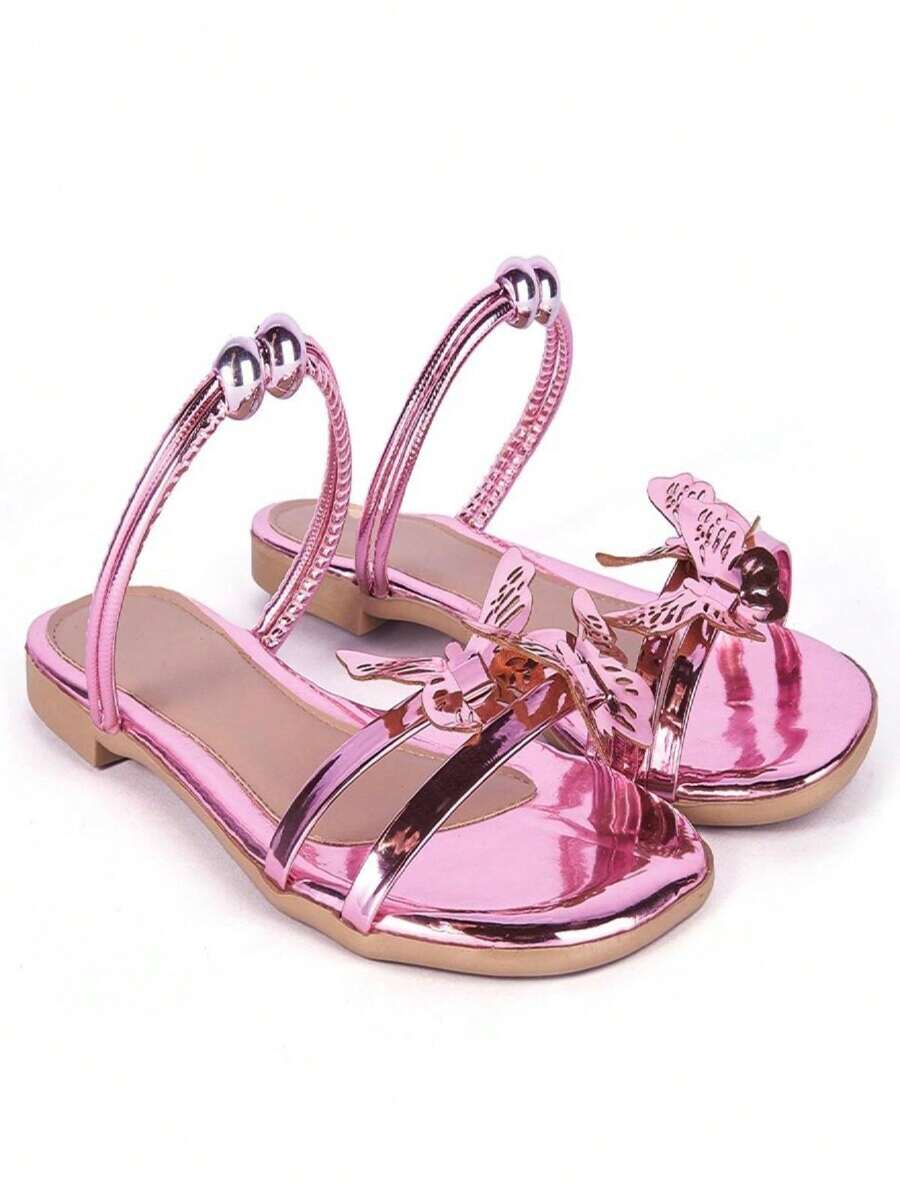 Women Flat Sandals - 乾枯玫瑰色 - 查看 1