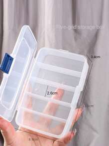 Hair Clip Storage Box (13.9 * 8.9) With 5 Compartments For Beauty, Makeup, And Hairdressing Tools. Leather Strap Clip And Grid Accessory Small Box Hair Clips Makeup Organizer