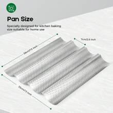 French Baguette Bread Pan With Thick Proofing Cloth, Nonstick Dough Couche, Long Sourdough Bread Baking Pan