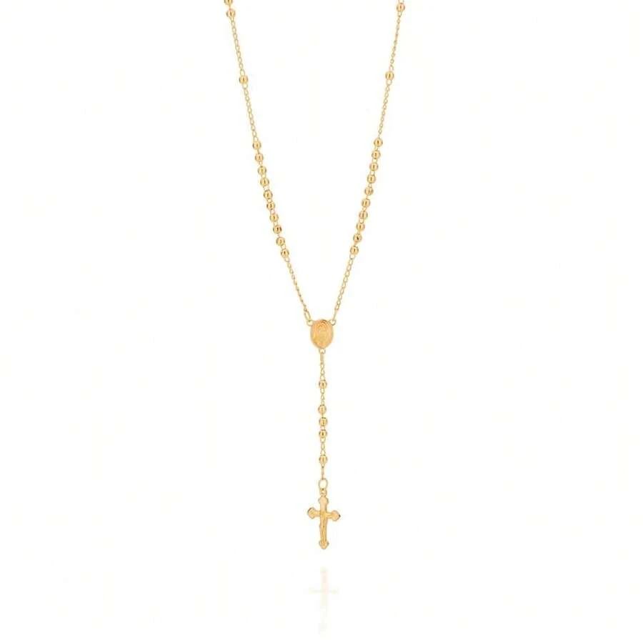 18K GOLD NECKLACE WOMEN'S CROSS SACRED HEART OF MARY ROMMANEL 532073 - 金黃色 - 查看 1