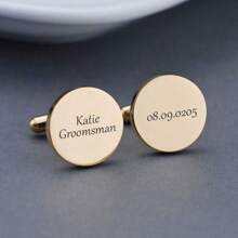 Personalized Cufflinks, Handwritten Cufflinks, Fiancé Gift, Wedding Gift, Husband Gift, Custom Cufflinks, Father's Day Gift - Multicolor - View 6