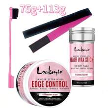 lockmio 造型工具套装 - 边缘控制凝胶持久发蜡棒（适合自然发质）、防毛躁发霜、强力定型融化喷雾、蕾丝前片防水假发胶、假发替换粘合剂去除剂、断发神器发油（含婴儿毛发驯服边缘双面刷）、蕾丝融化松紧带、4/6/7/8 件假发安装套件（适用于蕾丝假发/假发/闭合）