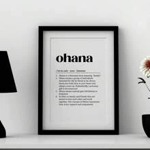 1pc Ohana Definition, Hawaiian Wall Art, Ohana Wall Decor, Ohana Poster, Ohana Gift, Hawaiian Wall Decor, Ohana Wall Art, Ohana Means Family , Canvas Wall Decor For Living Room, Bed Room, Hallway