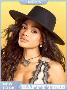 1 pieza Sombrero fedora de estilo europeo y americano de unicolor y elegante, apto para todas las estaciones, unisex