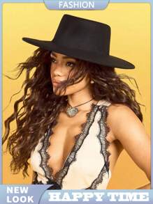 1 pieza Sombrero fedora de estilo europeo y americano de unicolor y elegante, apto para todas las estaciones, unisex