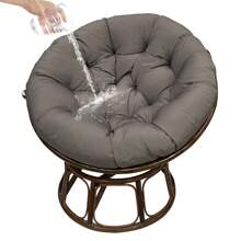 Outdoor Papasan Cushion Cover Only Round Seat Cushion Pad Outdoor Cushion Only, Thickened Overstuffed Round Cushion Chair Hanging Egg Chair Seat Cushion Chair Padded For Garden Chair Cushion,Patio,Backyard Papasan Chair Cushion Seat Pad For Easy Closure And Removal, Silky Smooth Fabric - Màu xám đen - Xem 10