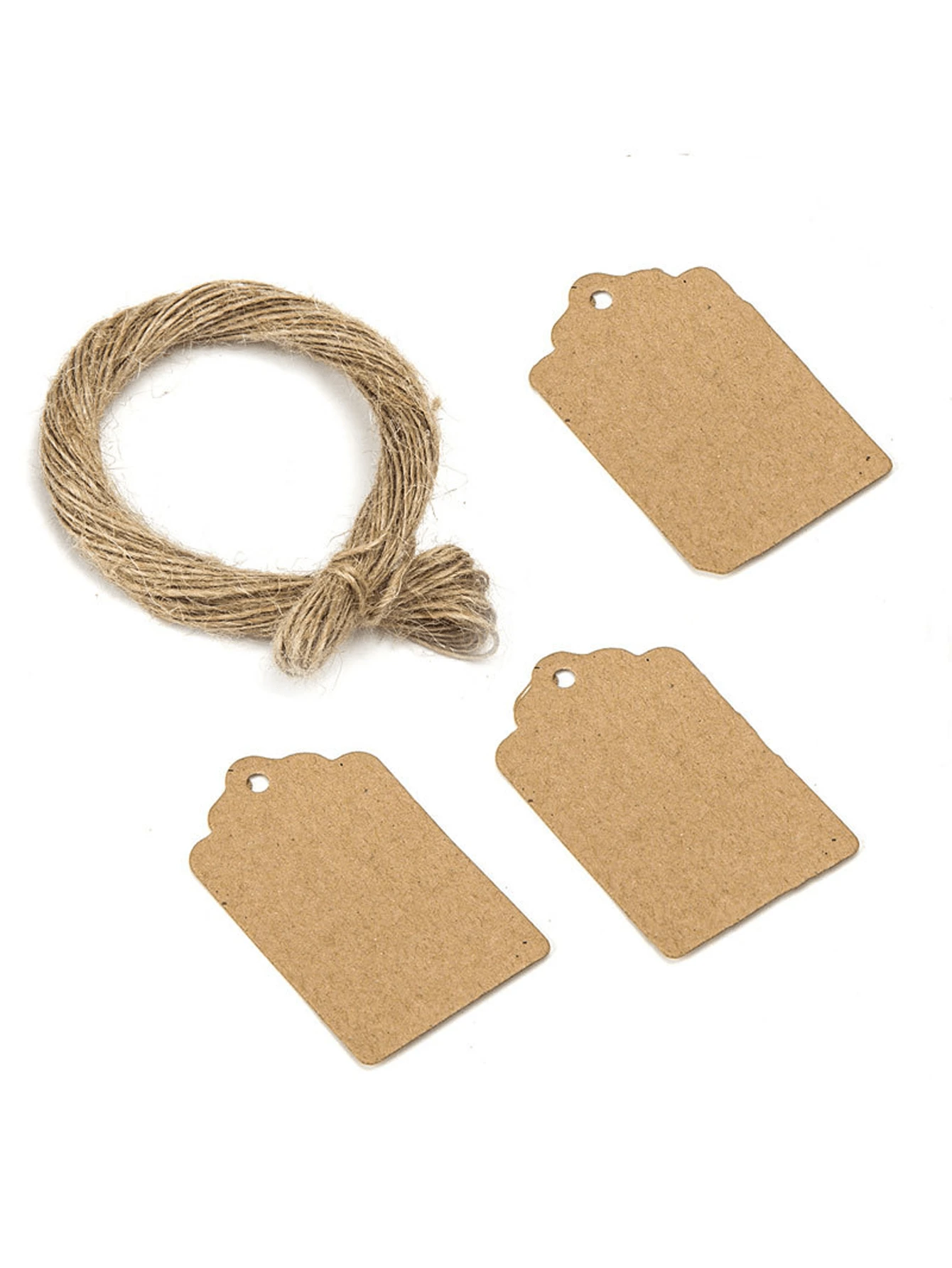 100pcs Kraft Paper Blank DIY Small Hang Tag Message Bookmark Gift Thank ...