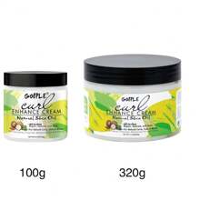 Crema potenciadora de rizo GOIPLE de tamaño familiar con aceite de manteca de karité, define los rizos, potencia los rizos, esencia moldeadora de volumen capilar, hidrata y suaviza el cabello para lograr rizos suaves, hidrata y brillo, producto de peinado anti-encrespamiento para cabello ondulado y rizado, acondicionador de dejado en el cabello con elastina
