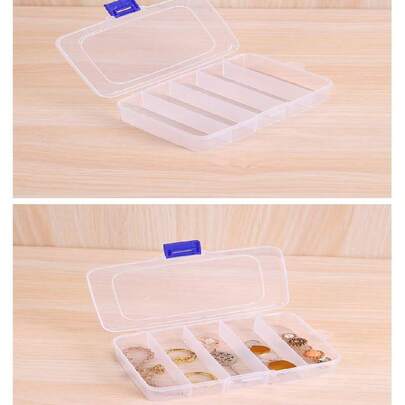 1 件发夹和珠宝收纳盒，带多个隔层，用于美容化妆品和美发工具的收纳盒，用于橡皮筋夹和发饰的小盒子，带扣的便携式隔层盒，5 格/6 格美发工具收纳盒，珠宝收纳盒，收纳盒，橡皮筋、零件、螺丝、蜡粒收纳盒，珠宝、项链、戒指收纳工具