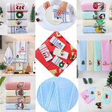 1 Khăn Nhà Bếp Hình Chữ Nhật Thêu Hoa Văn Giáng Sinh, Khăn Lau Mềm & Thấm Hút Cho Nhà Bếp, Nhà Hàng, Ngày Lễ, Tụ Họp, Tiệc Ngoài Trời, Năm Mới, Giáng Sinh, Trang Trí Ngày Lễ, Trang Trí Nhà Cửa, Trang Trí Giáng Sinh, Đồ Dùng Tiệc - Nhiều màu - Xem 12