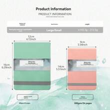 Libro de dibujo SeamiArt 300 g/m² Papel para acuarela de grano medio, 24 hojas, dos colores verde y rosa, para acuarela, acrílico y pintura con marcador