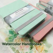 Libro de dibujo SeamiArt 300 g/m² Papel para acuarela de grano medio, 24 hojas, dos colores verde y rosa, para acuarela, acrílico y pintura con marcador