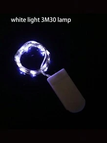 小型白色盒裝鈕扣電池LED彩色燈飾銅線串燈，適用於聖誕節、婚禮和其他場合