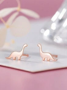 BALMORA 1pair Minimalist & Unique S925 Sterling Silver Cute Little Dinosaur Ear Studs For Girl/Women Daily Wear Birthday Gift