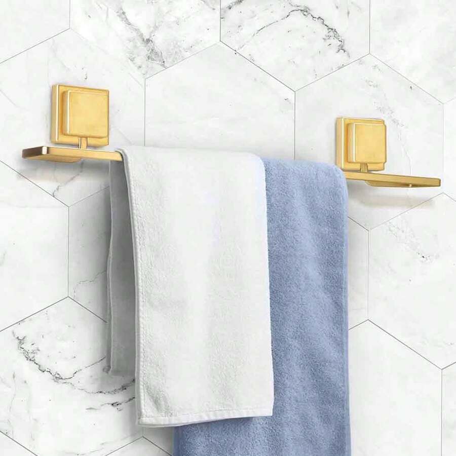 Wall Mount Bathroom Towel Holder 3M Bath Towel Rack Without Hole Premium Arthi - 金色 - 查看 1