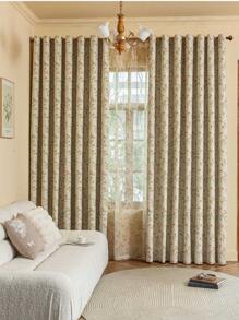 1pc Lightweight, Minimalist, Floral & Botanical Pattern Blackout Curtain Panel, Suitable For Living Room, Bedroom, Home Decor, All-Season Use - Multicolor - View 5