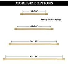 1pc Long Curtain Rods, Adjustable Splicing Window Curtains Rod, 3/4 Drapery Rods For Windows, Decorative Single Rod With Modern Cap Finial, Available 32" - 144" Inches, Black/Bronze/Gold/Silver - Gold - View 5