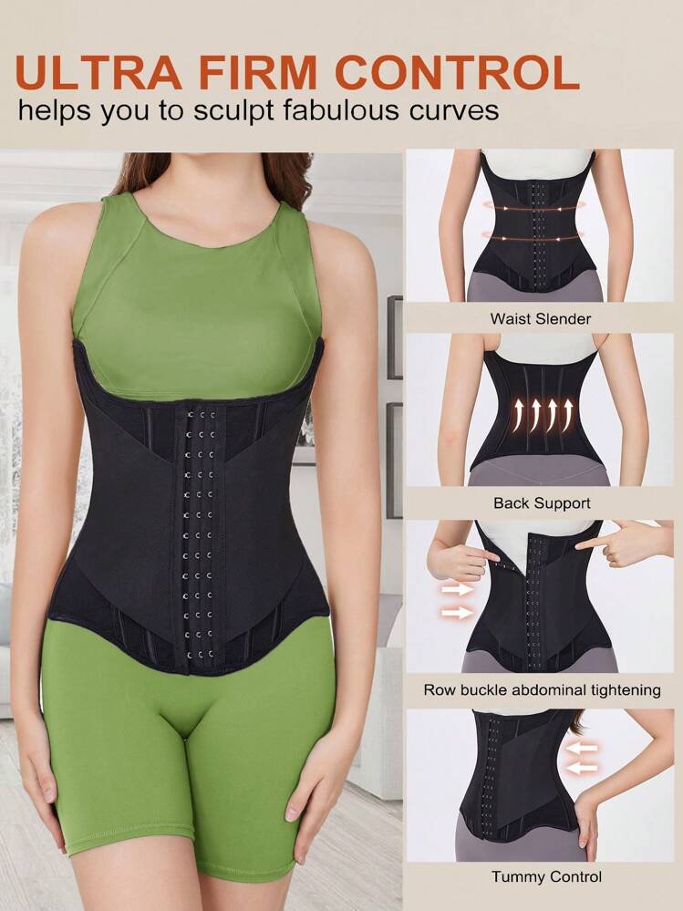 1 Pc Waist Trainer Body Shapewear Women's Corset Women Tummy Slimming Sheath Woman Flat Belly Girdle Waist Belt Corset Girdles Shaper - Black - View 8