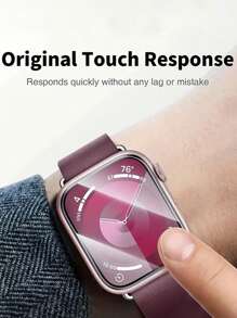 适用于苹果手表38/40/41/42/44/45/49mm系列Ultra/SE/9/8/7/6/5/4/3/2/1的透明TPU水凝胶智能手表屏幕保护膜，6片装 - 無色 - 查看 4