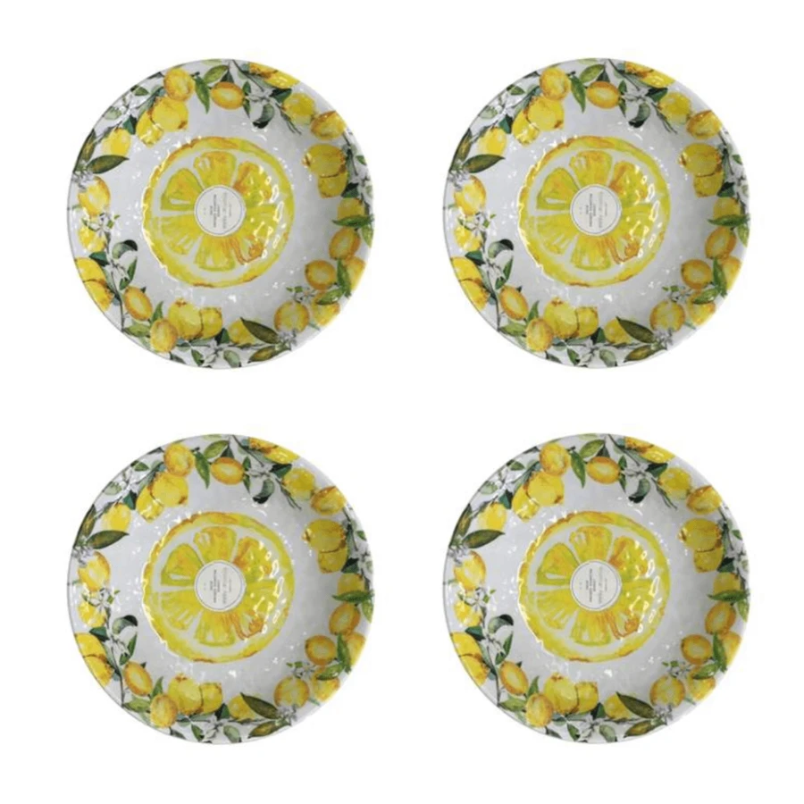 Melamine Pasta Bowls Set Of 4 - Lemon Design - View 1