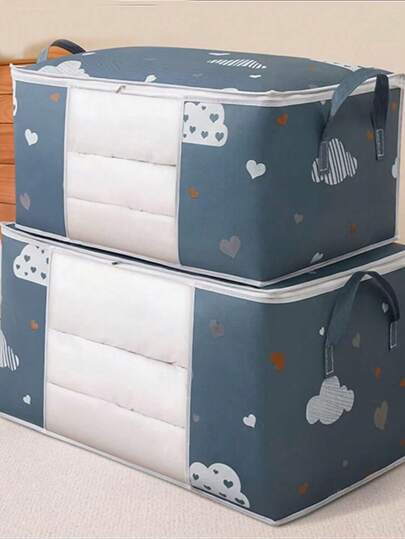 1pc Waterproof And Moisture-Proof Comfortable Storage Bag, Large Capacity Transparent Window, Suitable For Mobile, Packaging, Dormitory, And Sheet Storage Decorations Decor Festival Decor Room Decor Home Decor Bed Room Decor Dress Pants Shoes Jeans Boots Skirt Bedroom, Organizer, Home Storage, White T Shirt Women, Black Pants Women, Ladies Winter Clothes, Dress,