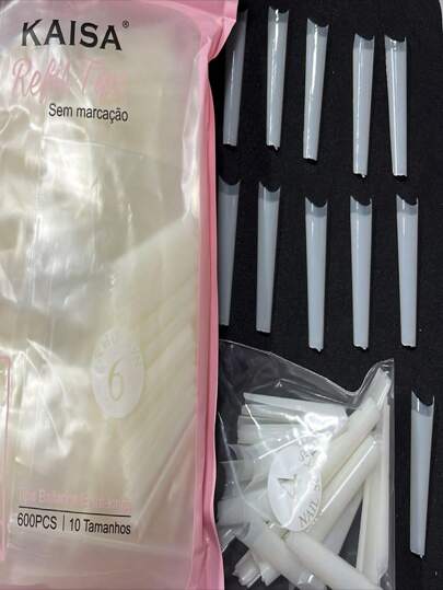 Refil Tips Bailarina Extra-Longa NATURAL 600 UNID Festa Junina