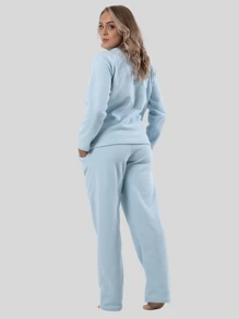 Women Pajama Sets - 淺藍色 - 查看 3