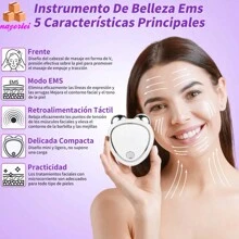 Masajeador Facial de microcorriente EMS, rodillo de estiramiento de la piel, rejuvenecimiento de la piel, eliminación de arrugas, Gel ultrasónico, belleza de la piel, SE ENVIA COLORES AL AZAR YA SEA ROSA O BLANCO - Multicolor - Ver 5