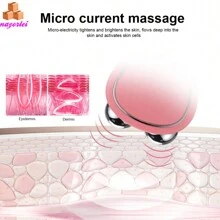 Masajeador Facial de microcorriente EMS, rodillo de estiramiento de la piel, rejuvenecimiento de la piel, eliminación de arrugas, Gel ultrasónico, belleza de la piel, SE ENVIA COLORES AL AZAR YA SEA ROSA O BLANCO - Multicolor - Ver 3
