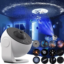 UK LED Galaxy Projector Starry Night Light Moon Star Sky Nebula Projection Lamp - White - View 2