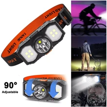 2Pcs Super Bright Head Torch Headlight LED USB Rechargeable Headlamp Camping - Orange - View 5