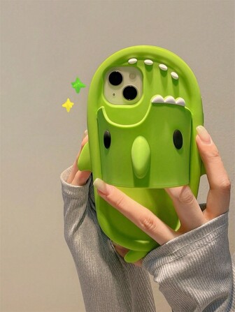 Funda de teléfono de silicona con diseño de tiburón 3D lindo en color verde manzana, compatible con iPhone 16 Pro Max/16 Pro/16, iPhone 13/13 Pro Max/13 Pro, iPhone 14 Pro Max/14 Pro/14, iPhone 11, iPhone 12, funda de teléfono con dibujos animados personalizada compatible con iPhone 15 Pro Max/15 Pro/15, regalo de funda de teléfono creativa, resistente al agua, a los golpes, a las caídas y a los arañazos
