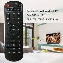 1pc,Standard IR Replacement Remote Fit For Android TV Box Q Plus,Q+, T95 T9 T95Q T95Z Plus,Original Replacement Remote Control - Android TV Box Controller For  T95M,T95N,T95Q,T9,T95X - Black - View 1