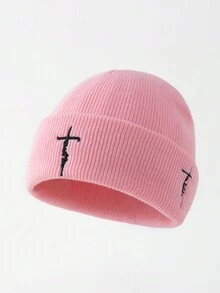 1pc Men's Fashion Embroidered Letter "Faith" Beanie Hat, Warm & Suitable For Autumn/Winter Casual Wear - Multicolor - View 6