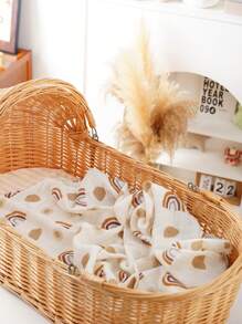 1 件夏季薄款平纹细布襁褓毯柔软接收毯中性襁褓包巾，适合男婴和女婴 - 彩色 - 查看 3